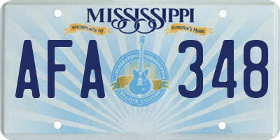 MS license plate AFA348