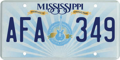 MS license plate AFA349