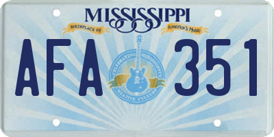 MS license plate AFA351