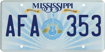 MS license plate AFA353