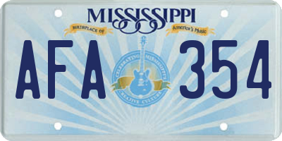 MS license plate AFA354