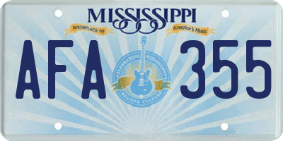 MS license plate AFA355