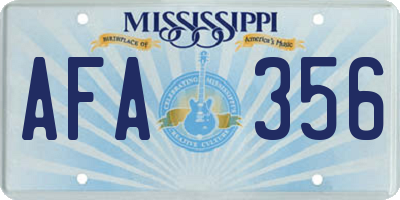 MS license plate AFA356