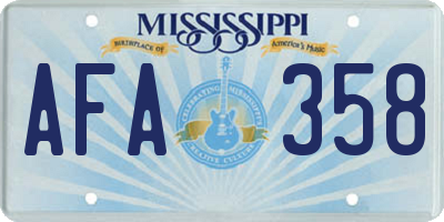 MS license plate AFA358