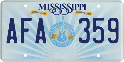 MS license plate AFA359