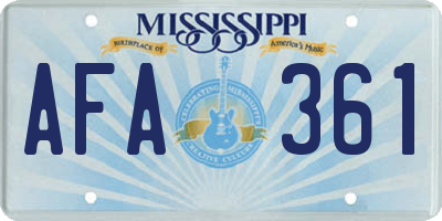 MS license plate AFA361