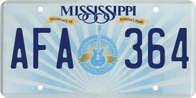 MS license plate AFA364