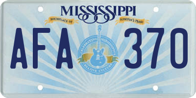 MS license plate AFA370