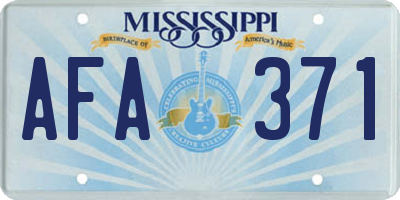MS license plate AFA371