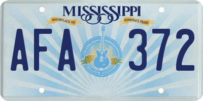 MS license plate AFA372