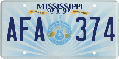 MS license plate AFA374