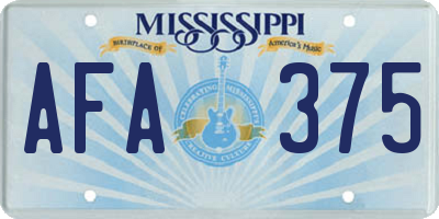 MS license plate AFA375