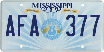 MS license plate AFA377