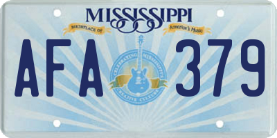 MS license plate AFA379