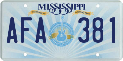 MS license plate AFA381