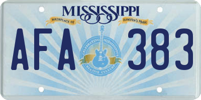 MS license plate AFA383