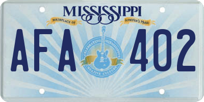 MS license plate AFA402