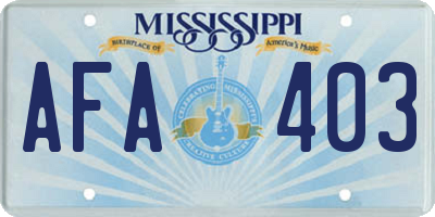 MS license plate AFA403
