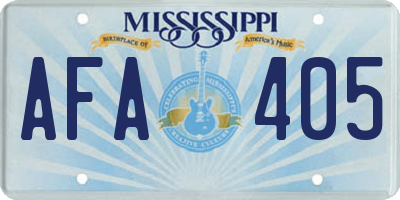 MS license plate AFA405