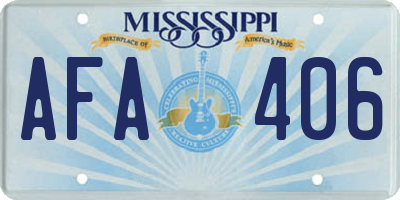 MS license plate AFA406