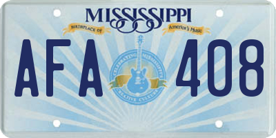 MS license plate AFA408