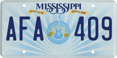 MS license plate AFA409