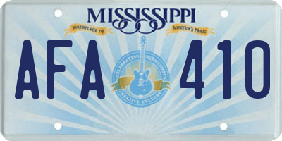 MS license plate AFA410