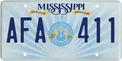 MS license plate AFA411