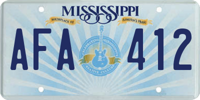 MS license plate AFA412