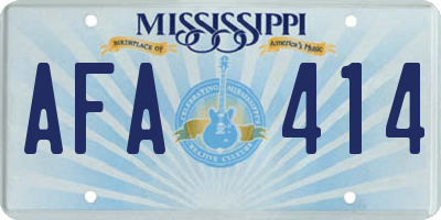 MS license plate AFA414