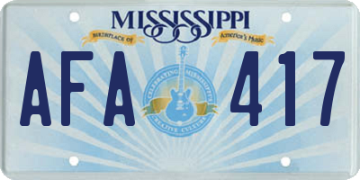 MS license plate AFA417