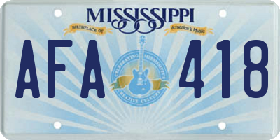 MS license plate AFA418