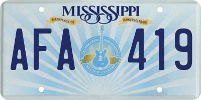 MS license plate AFA419