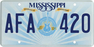 MS license plate AFA420