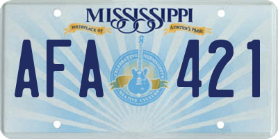 MS license plate AFA421