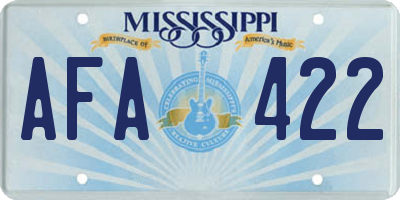 MS license plate AFA422