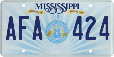 MS license plate AFA424