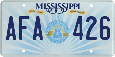 MS license plate AFA426
