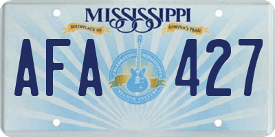MS license plate AFA427
