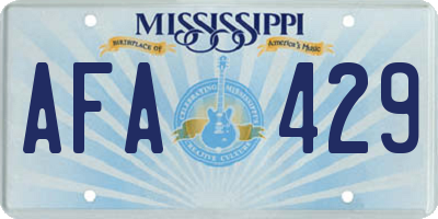 MS license plate AFA429