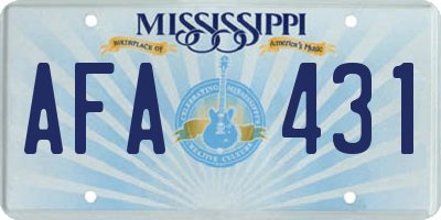 MS license plate AFA431