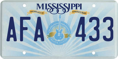 MS license plate AFA433