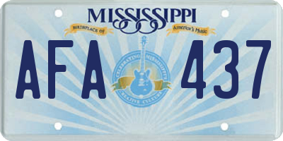 MS license plate AFA437