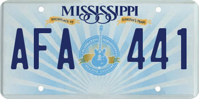 MS license plate AFA441