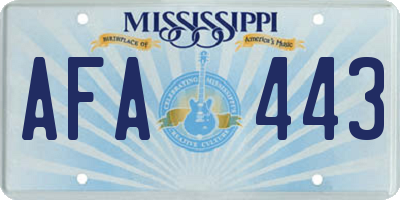 MS license plate AFA443