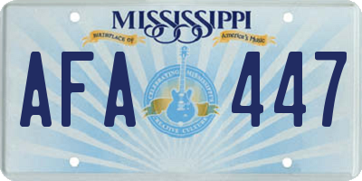 MS license plate AFA447