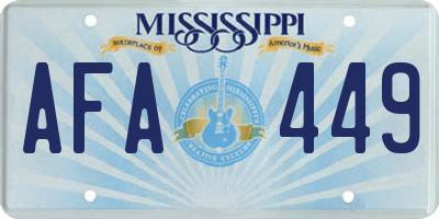 MS license plate AFA449