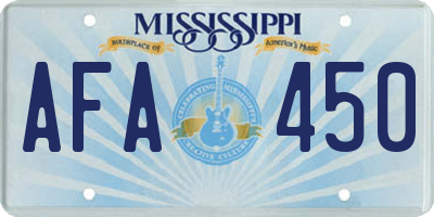 MS license plate AFA450
