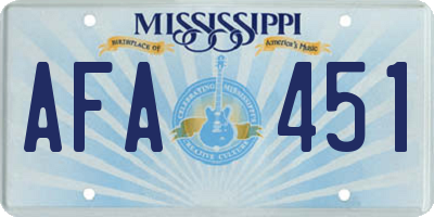 MS license plate AFA451