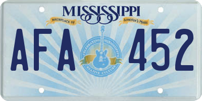 MS license plate AFA452